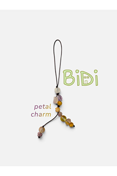 Bidi House Petal Ametist Doğal Taş Telefon ve Çanta Charmı