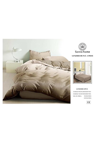 Sonia-home Lenjerie de pat 6 piese Sonia-home, pat dublu, bumbac finet, 220x2...