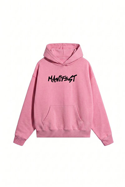 DASH WEAR Unisex Men'S/Women's Manifest Printed Oversize Cotton Hooded Sweats...