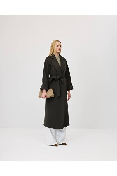 IDA Collection Belted Double-Breasted Cashmere Coat Khaki
