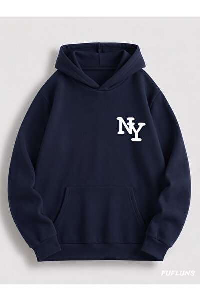 FUFLUNS Ny Printed Oversized Unisex Hooded Sweatshirt