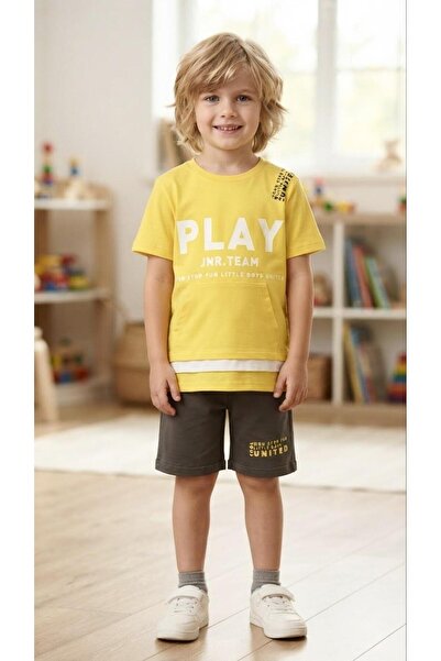 Sinem Çeyiz Summer Cool 5108 Boys' Sports Shorts Set with Pockets