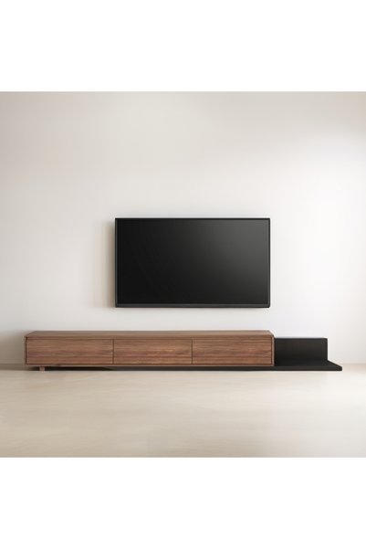 Baytonia Mural Tv Table - Brown and Black