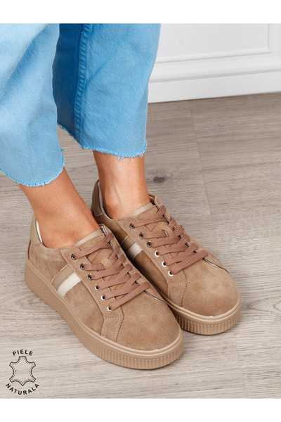 ANGEL BLUE Pantofi sport din piele naturală intoarsa cu finisaje premium 1811...