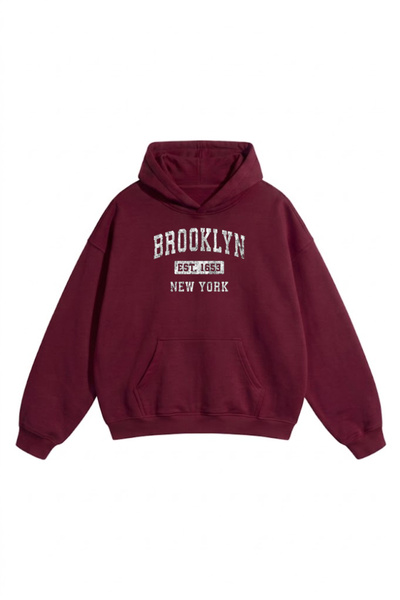 DASH WEAR Unisex Men'S/Women's Brooklyn Printed Oversize Cotton Hooded Sweats...