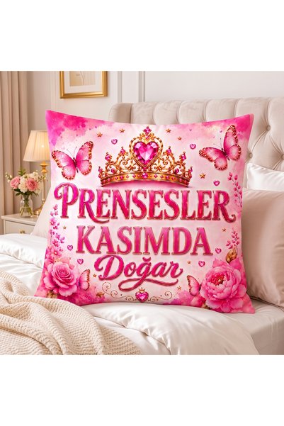 Piloji Prensesler KASIMDA Doğar Dekoratif Yastık | Doğum Günü Hediyesi Kadın ...