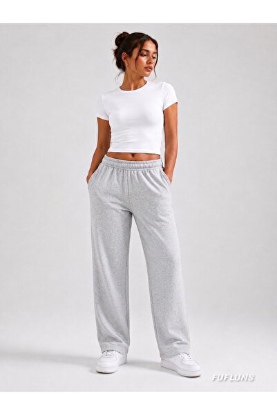 FUFLUNS Basic Oversize Women's Flat-Leg Sweatpants