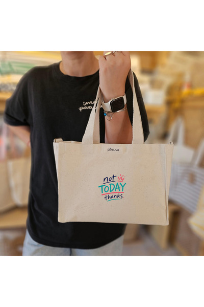 Pikkuva Not Today Thanks Design Note Today Thanks Printed Mini Canvas Tote Ba...