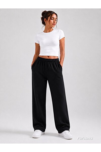 FUFLUNS Basic Oversize Women's Flat-Leg Sweatpants