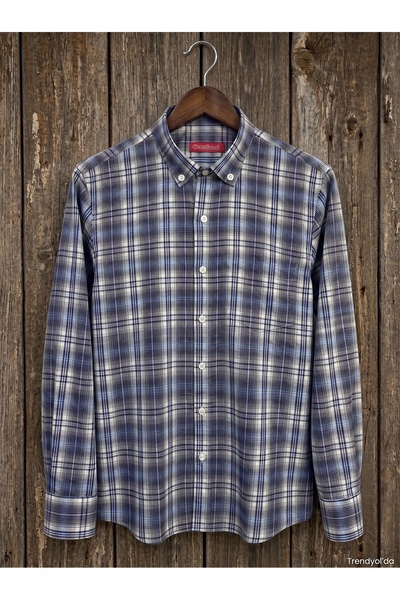 secret touch Men's Classic Loose Fit Long Sleeve Checkered Dad Shirt with Poc...