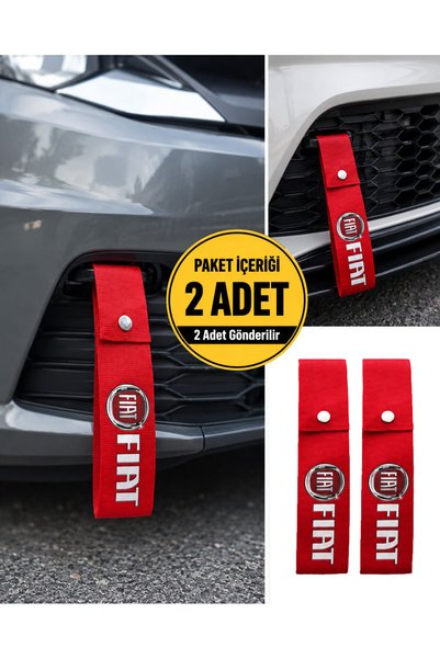 Bigohobi Fiat Oto Uyumlu Tampon Çeki İpi 2’li Set – Ön ve Arka Tampon Dekorat...