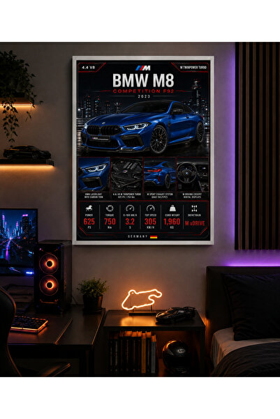 Miutic Print Studio Tablou decorativ auto BMW M8 Competition F92 2023, Tablou...