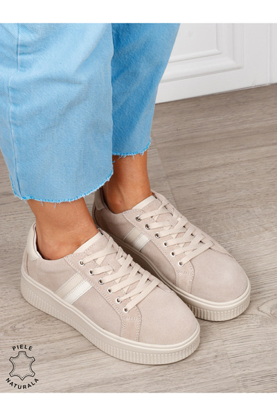 ANGEL BLUE Pantofi sport din piele naturală intoarsa cu finisaje premium 1811...