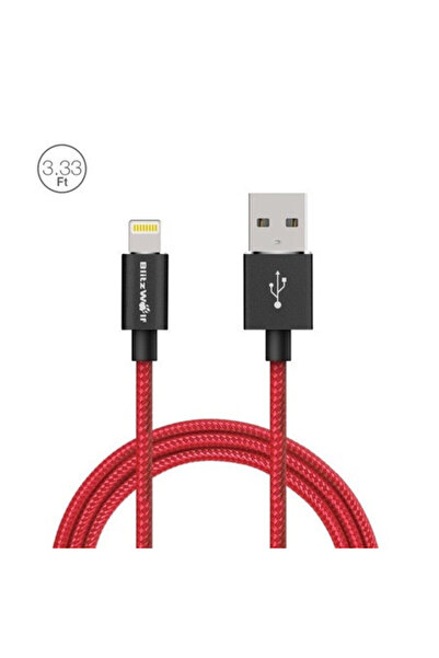 BlitzWolf Cablu de date tip lightning BW-MF5 (MFI) 1m , rosu