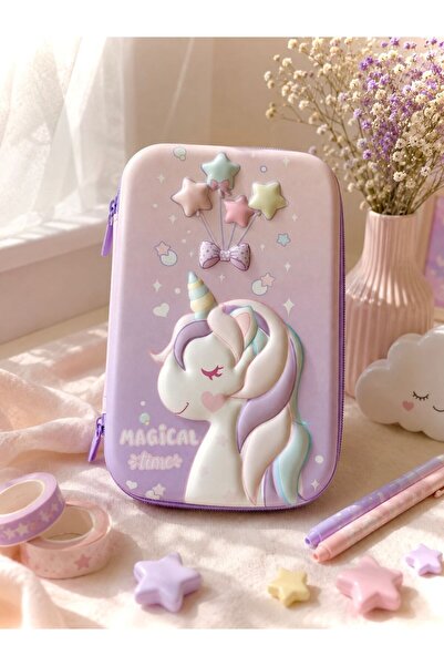 BABUN Suport pentru pix 3D cu sirenă și unicorn, roz mov, pentru fete, cu mai...