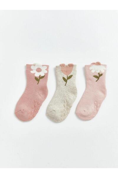 LC Waikiki Floral Baby Girl Socks 3-Piece Set (W6)