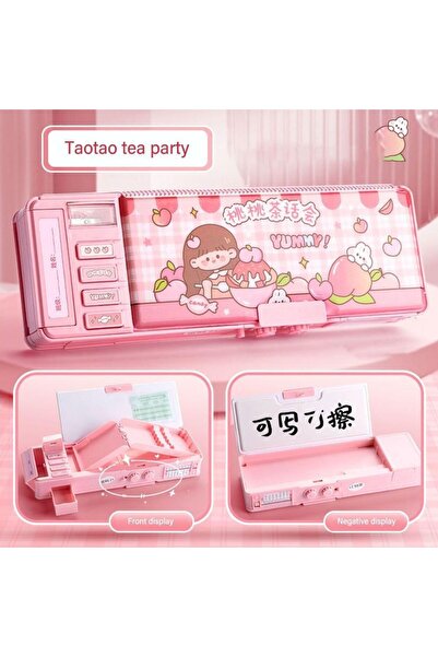 BABUN Password-Protected Girls Boys Pencil Holder Multi-Compartment Buttoned ...