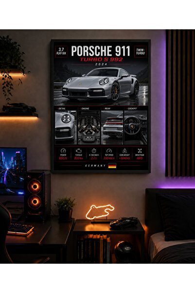 Miutic Print Studio Tablou decorativ auto Porsche 911 Turbo S 992 2024, Tablo...
