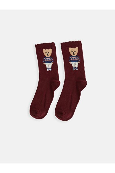 LC Waikiki Bear Teddy Printed Women's Socks (W6)