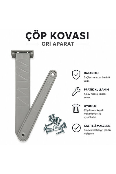 POZİTİF HIRDAVAT Sürgülü Çöp kova Yedek Aparat 24, 16+1, 12+12 LT GRİ