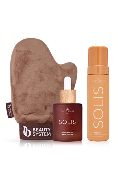 Cocosolis Self-Tanning Set for Face and Body (Free Tanning Mitt)