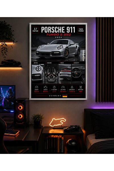 Miutic Print Studio Tablou decorativ auto Porsche 911 Turbo S 992 2024, Tablo...