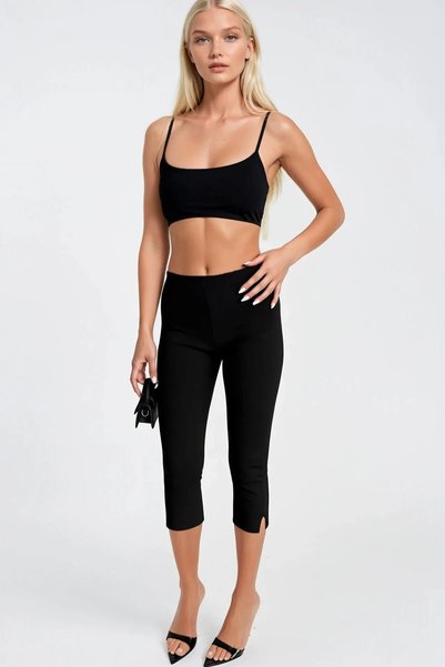 vuvutasarım New Season High Waist Lycra Bermuda Trousers 52101017