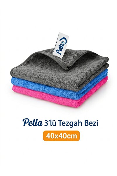 3’lü Mikrofiber Tezgah Bezi 40x40 cm (renkli) – Lekesiz, Hızlı ve Pratik Mutfak Temizliği!