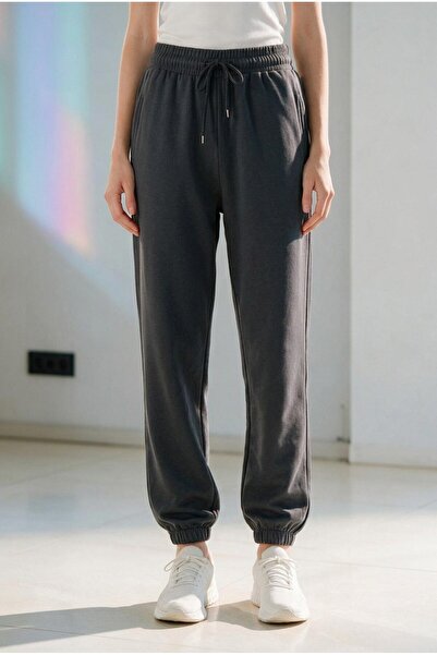 ELAFRO Women's Smoked Modal Fabric Elastic Cuffed Silky Textured Sweatpants