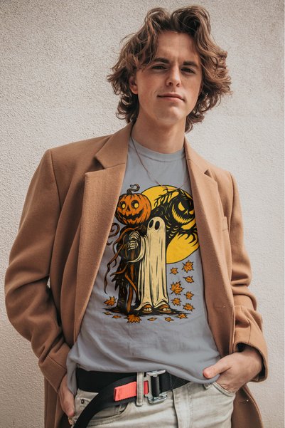 MVRDAR Tricouri unisex 100% bumbac colecția Halloween, Spooky și Horror