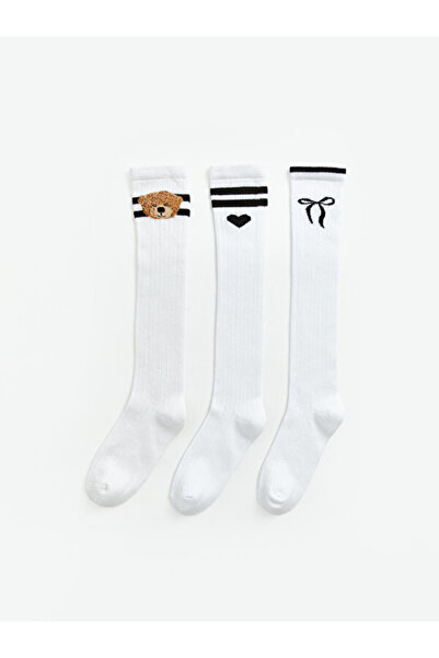 LC Waikiki I Embroidered Girls' Knee Socks 3-Piece Set from Freezen Store