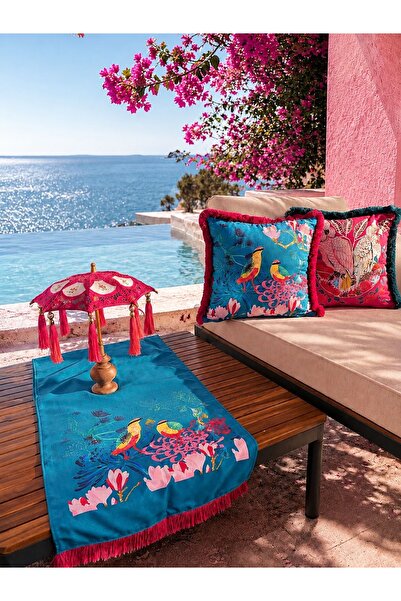 Missidea Vintage Pink Bohem El Yapımı Ledsiz Dekoratif Bali Şemsiyesi Seti