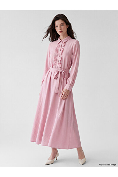 LC Waikiki Esvab • Modern & Distinctive Waist-Slit Modal Blend Dress