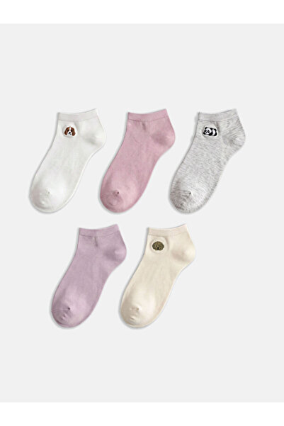 LC Waikiki I Animal Figured Embroidered Women's Booties Socks 5-Piece Set fro...