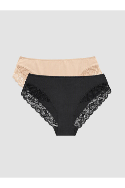 LC Waikiki Rmz Gi̇yi̇m Farkiyla Lace Detailed Bikini Panties 2-Pack