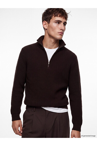LC Waikiki Esvab • Modern & Distinctive Stand Collar Men's Knitwear Sweater