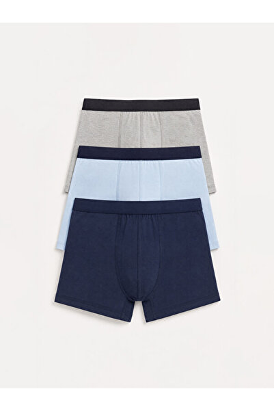LC Waikiki Rmz Gi̇yi̇m Farkiyla Cotton Flexible Men's Boxer 3-Pack