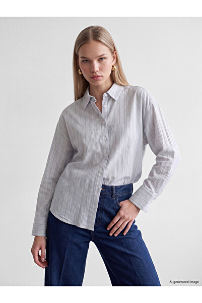 LC Waikiki Rmz Gi̇yi̇m Farkiyla Striped Women's Shirt