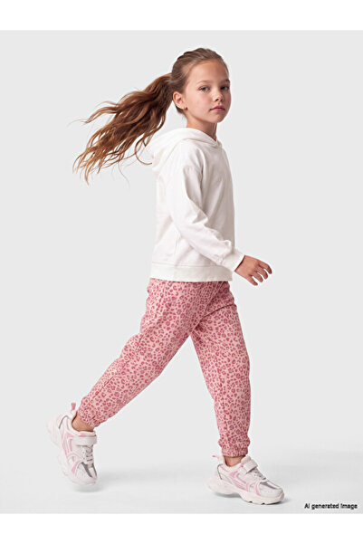 LC Waikiki Rmz Gi̇yi̇m Farkiyla Embroidered Girls' Jogger Sweatpants with Wai...