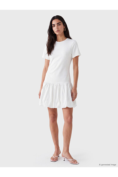 LC Waikiki Esvab • Modern & Distinctive Zero Roba Collar Balloon Mini Dress