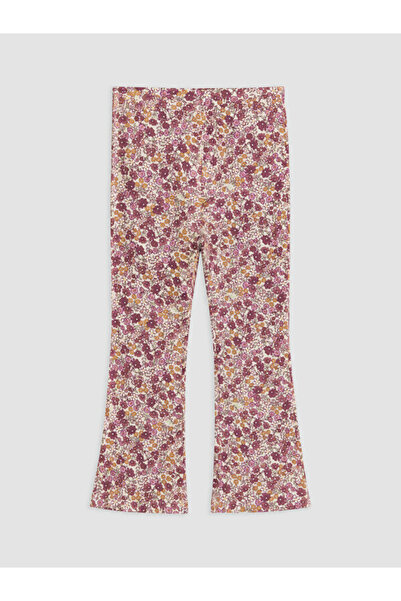 LC Waikiki Rmz Gi̇yi̇m Farkiyla Floral Spanish Flared Girls' Leggings