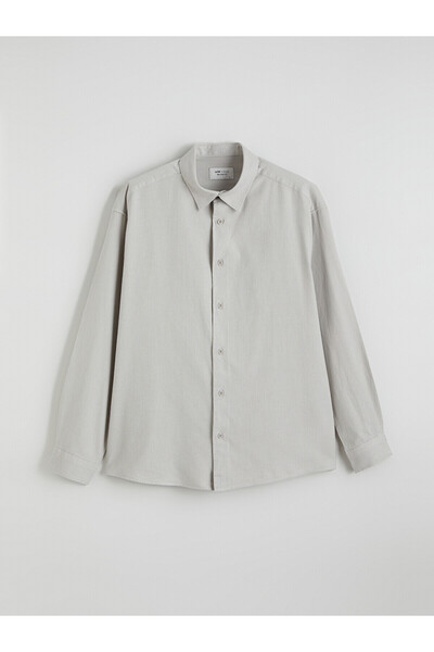 LC Waikiki Lcw Vision Beige Regular Fit Long Sleeve Gabardine Men's Shirt
