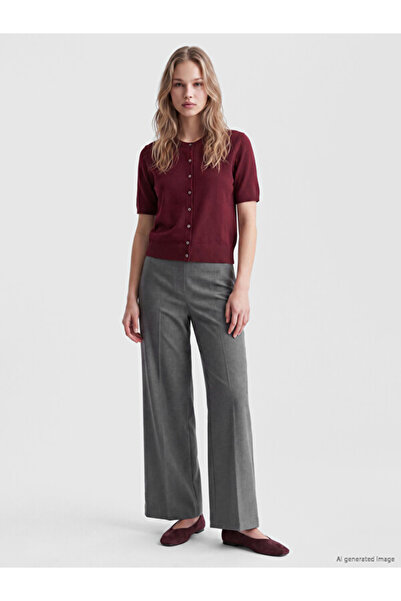 LC Waikiki Rmz Gi̇yi̇m Farkiyla Women's Fabric Trousers with Zipper at the Waist