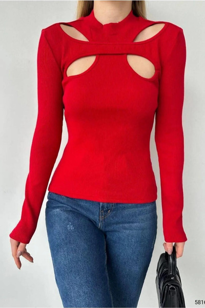 SS HOME CONCEPT Women's sandy fabric stand collar long sleeve blouse