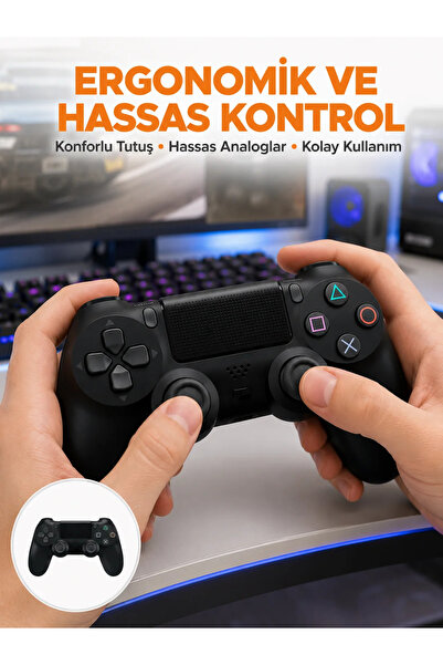 trivogue Kablosuz PS4 Oyun Kolu – Çift Titreşimli Motor, Uzun Pil Ömrü ve Hassas Kontrol Yeni Nesil