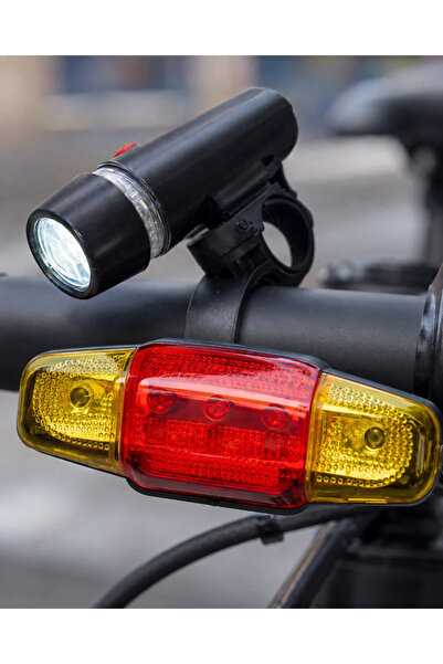 ZEMİRA HOME Bisiklet Emniyet Işığı Seti Güçlü LED Ön Far Arka Stop Lambası