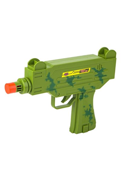 JUDA Pistol de jucărie Uzi camuflaj verde cu lumini și sunete - 2 baterii AA ...