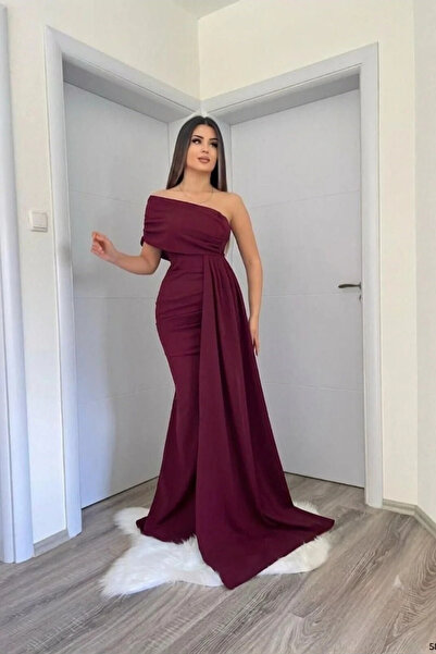 Veraura Lifestyle Women's One-Shoulder Fishtail Evening Dress