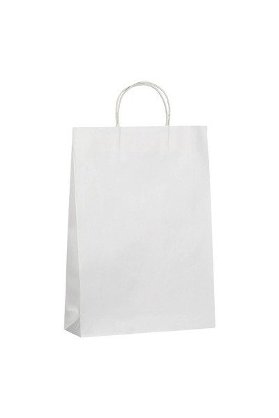OEM Pungă cadou din carton kraft alb 33x10x46cm cu mânere scurte