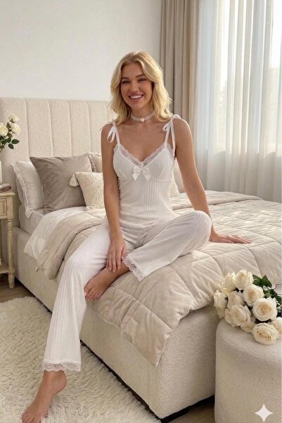 AMOUR NİGHT طقم بيجامة ستاري نايت سترابليدنج